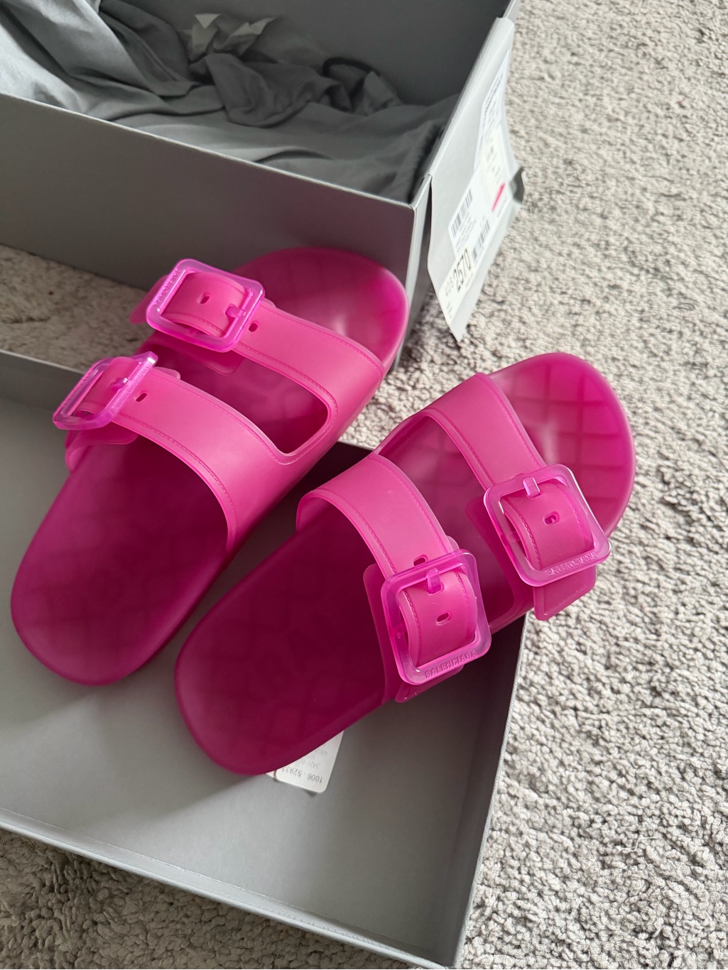 Balenciaga Double Buckle Jelly Slide Sandals